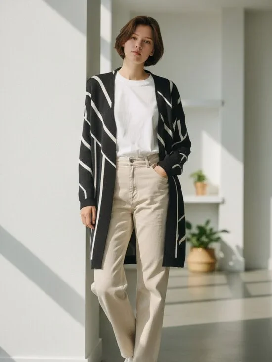 RW&Co. Abstract Print Cardigan, Size M - Picture 1 of 4